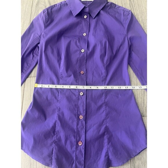 Prada Purple Button Up Cotton Blouse Women’s European Sz 38 EU Made in Italy A1 - Picture 4 of 8